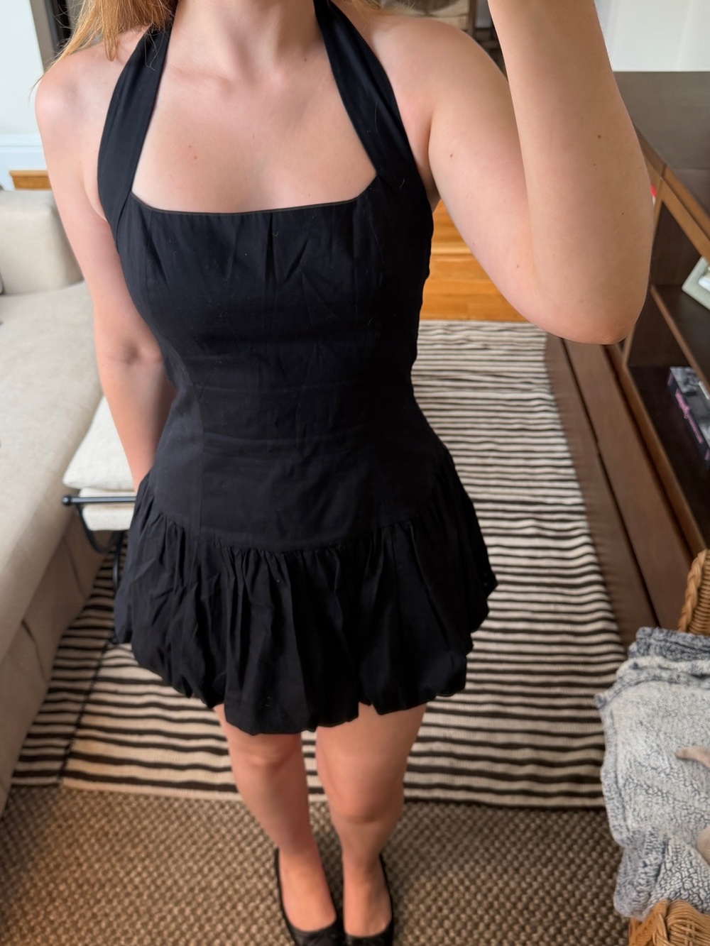 REFORMATION Halter Drop-Waist Mini Dress